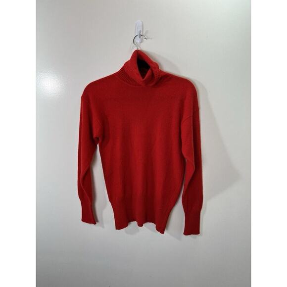 Sutton Studio Womens Cashmere Turtleneck Size M Red Classic Minimalist Soft Cozy - Picture 1 of 5